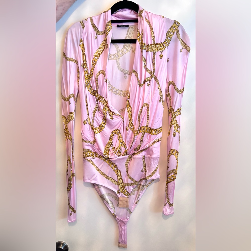 Versace gold chain print bodysuit size 40 - Picture 5 of 9